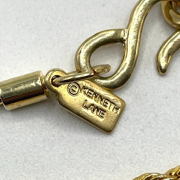 Kenneth Lane Vintage 70s Large Blue Agate Geode Slice Iconic Pendant Necklace - Picture 7 of 7